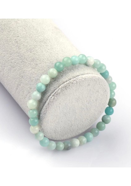 Amazonit Doğal Taş Bileklik 6mm Yuvarlak Kesim fiyatları