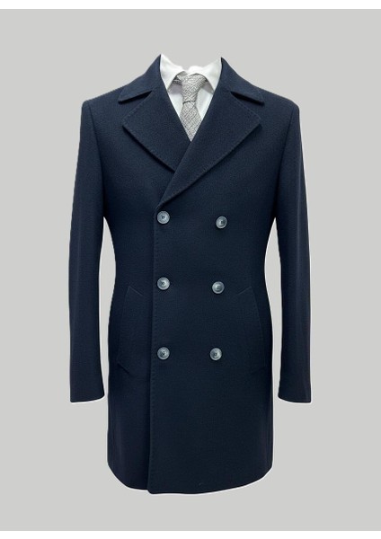 Lacivert Kruvaze Erkek Kaban