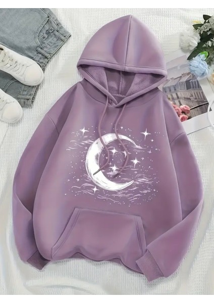 Punıx Büyük Beden Özel Tasarım Kapüşonlu Gece Baskılı %100 Pamuk Yeni Stil Battal Erkek Sweatshırt