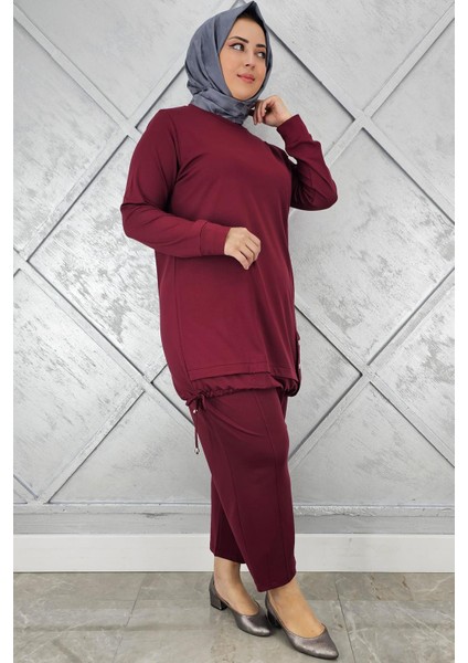 Kadın Düğme Bağcık Detaylı Tesettür Takım modelleri