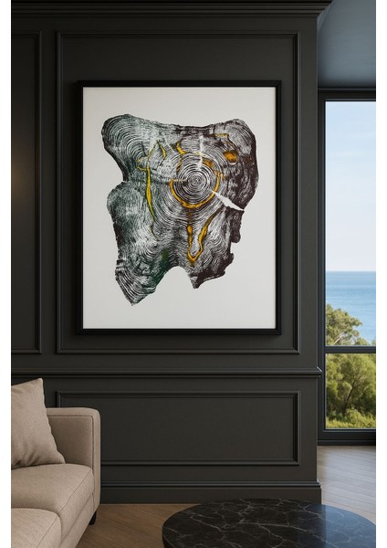Ağaç Yaş Halkası Baskı Çalışması Poster Tablo Resim Sanat Wood Art fiyatları