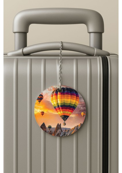 Pleksi Zincirli Bavul Etiketi Seyahat Tatil Için Tasarım Valiz Etiketi Ürgüp