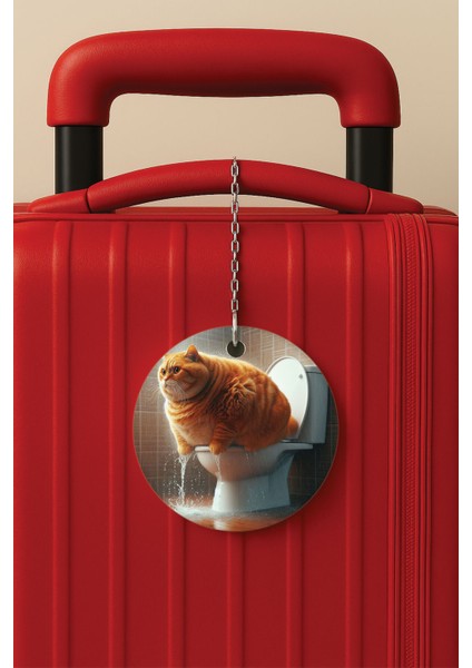 Desenli Baskılı Pleksi Zincir Aparatlı Bavul Etiketi Valiz Etiketi Obez