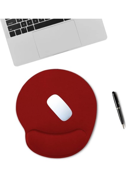 Mouse Pad Bilek Destekli Jel Mouse Pad,ergonomik Kaymaz Taban,oyun ve Ofis Için Fare Altlığı,suya Dayanıklı, Renk Seçenekli, 26X21CM Ideal Ölçü (Kırmızı)