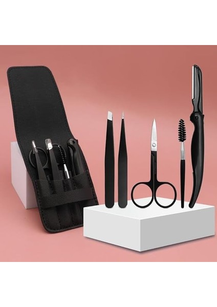 5 Parça Kaş Usturalı Deri Çantalı Cımbız Seti Siyah fiyatları