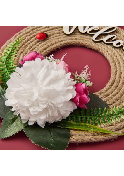 Dekoratif Welcome Ladybug Kapı Süsü - Renkli - 30 cm modelleri