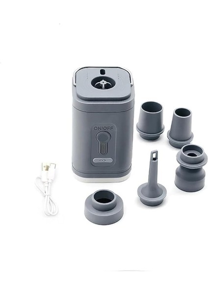 Kablosuz Elektrikli Hava Pompası, Type-C Şarjlı, Şişirme ve Söndürme Için 5 Başlıklı