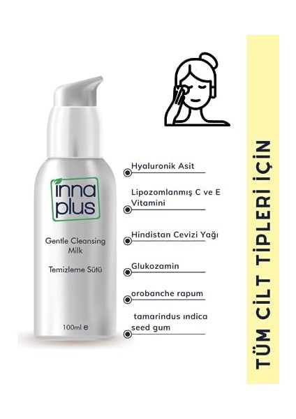 Inna Plus Lipozomlanmış C, E Vitaminli, Antioksidan Etkili Cilt ve Makyaj Temizleme Sütü fiyatları