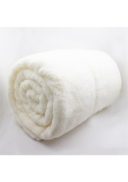 Battaniye, Beyaz Televizyon Battaniyesi, Peluş, Polar Battaniye, Çift Kişilik 220 * 230-BEYAZ (Beyaz/çift Kişilik)
