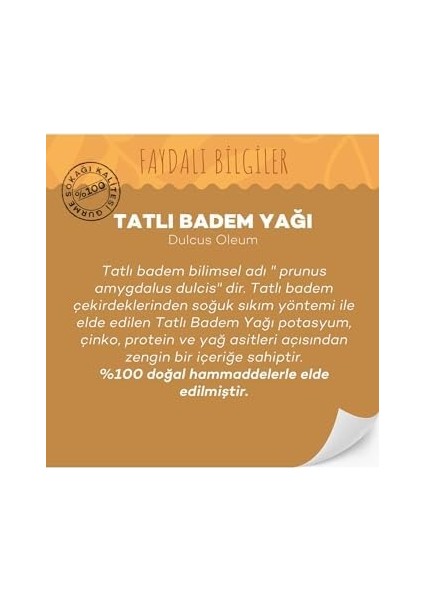 Gurme Sokağı Tatlı Badem Yağı 50 ml