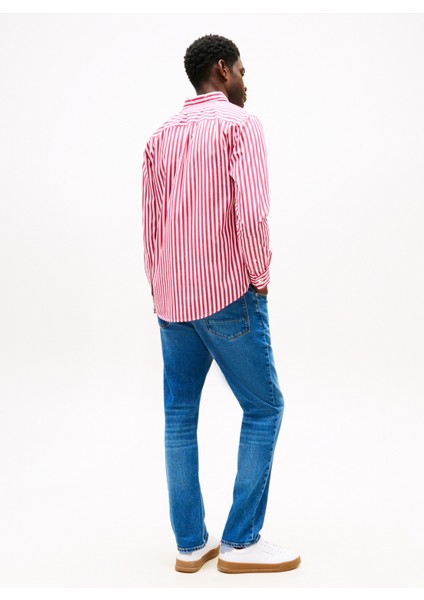 Normal Gömlek Yaka Pembe Erkek Gömlek MW0MW394510D1_FLEX Poplın Bold Strı modelleri