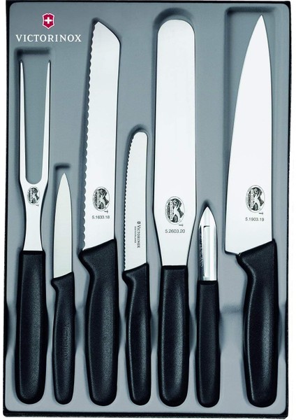 5.1103.7 7 Parça Siyah Sap Mutfak Bıçak Seti