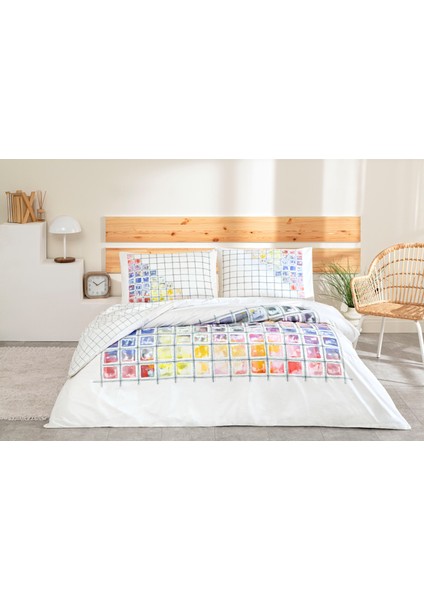 Ranforce Çift Kişilik Nevresim Takımı Lastikli Çarşaf 160X200CM