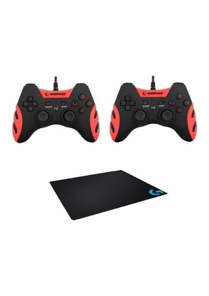 2 Li Paket SG-R218 Ps3/pc x Input Kırmızı USB 1.8m Joypad +Mavi G Desenli Gaming Mouse Pad Hediye Li fiyatları