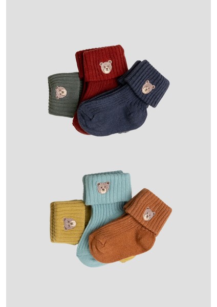 6 Çift Kutulu Hayvan Aksesuarlı Pamuklu Kız Newborn Yeni Doğan ve Bebek Çorabı 0-6 Ay fırsatları