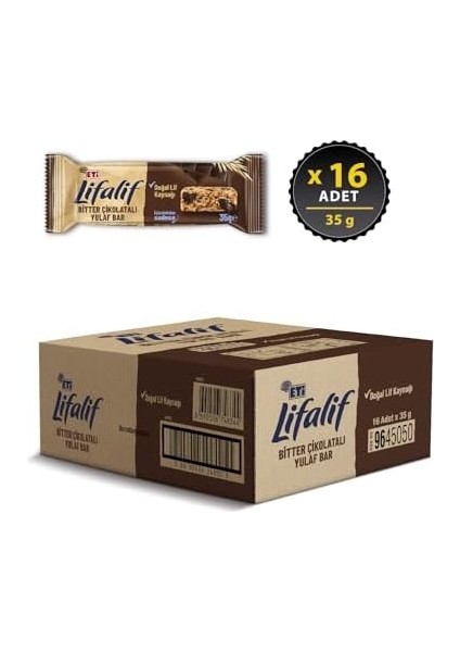 Eti Lifalif Bitter Çikolatalı Yulaf Bar 35 G x 16 Adet