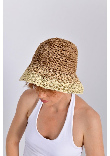 Karamel Tonlu Renk Geçişli Şapka