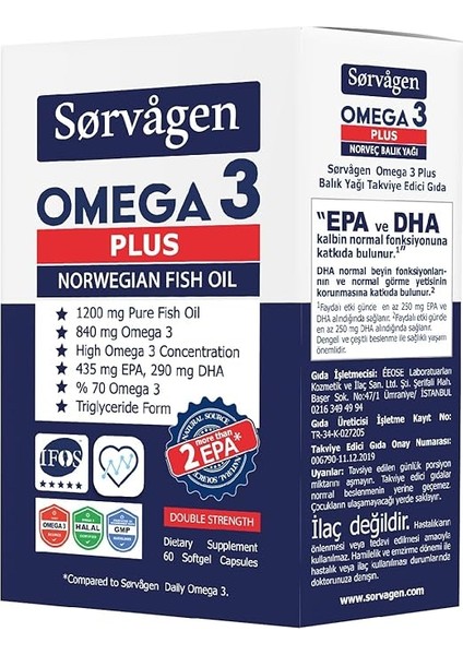 Omega3 Plus 1200MG Balık Yağı, 60 Kapsül fırsatları