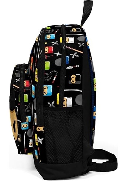 High Kids Siyah Ninja Desenli Dört Bölmeli Okul Sırt Çantası 23473 fiyatları