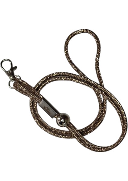 Tüm Kılıflara Uyumlu Gold Taşlı Telefon Boyun Askısı