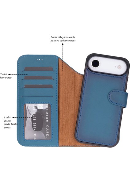 iPhone 17 Air Uyumlu Hakiki Deri Magsafe ve Rfıd Koruma Özellikli Çıkarılabilir Cüzdanlı Kılıf indirimleri
