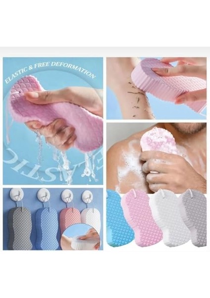 Yüksek Yoğunluklu Banyo Vücut Kesesi, Peeling Etkili Ölü Deri Sökücü Banyo Lifi Sünger Kese, Cilt Bakım Sihirli Sünger (Asorti) modelleri