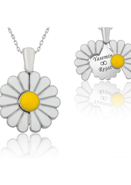 Kişiye Özel Papatya Temalı Kolye modelleri