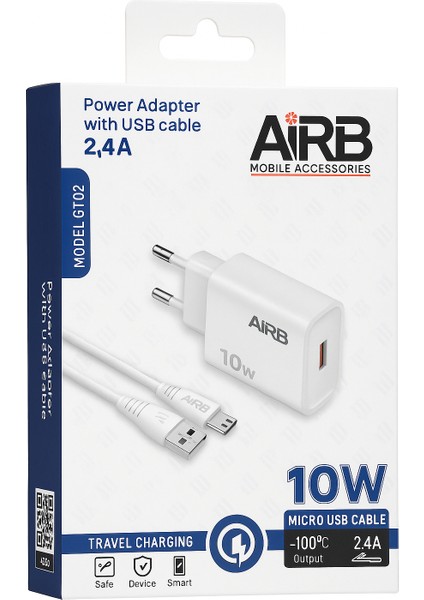 Mobil Şarj Cihazı Seti | 10W Güçlü Adaptör + Micro USB Kablo