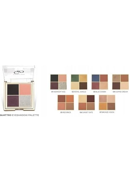 Golden Rose Quattro Eyeshadow Palette No:07 Bronze Vision - Far