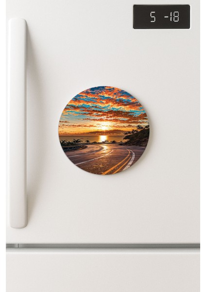 Desenli Temalı Yuvarlak Buzdolabı Magnet – 10X10 cm Manzaram