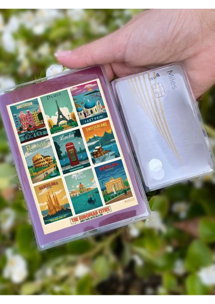 Avrupa Desenli Universal Şeffaf Pasaport Kılıfı Model Tüm Ülke Pasaportlarına Uygun