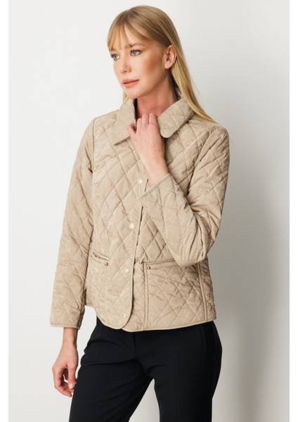 Kadın Içi Polarlı Kapitone Mont 6603 Bej fiyatları