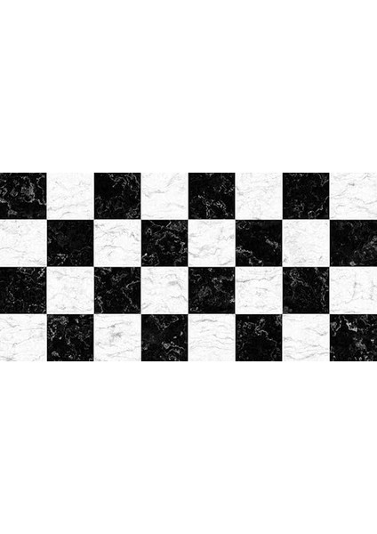 Yer Kaplama Zemin Kaplama Folyosu 65X130 cm Siyah Beyaz Kare Mermer modelleri