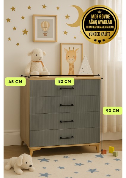 Ege MDF Çekmeceli Şifonyer | Fonksiyonel ve Kaliteli Tasarım | Ağaç Ayaklı, Dayanıklı MDF Gövde | Modern Genç Odası ve Çocuk Odası İçin Şık Depolama Alanı | Arion Kids Kalitesiyle fiyatları