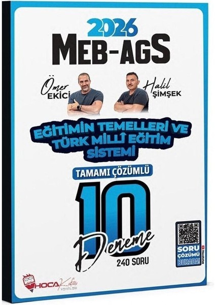 Hoca Kafası 2026 Meb-Ags Eğitimin Temelleri ve Türk Milli Eğitim Sistemi 10 Deneme Çözümlü