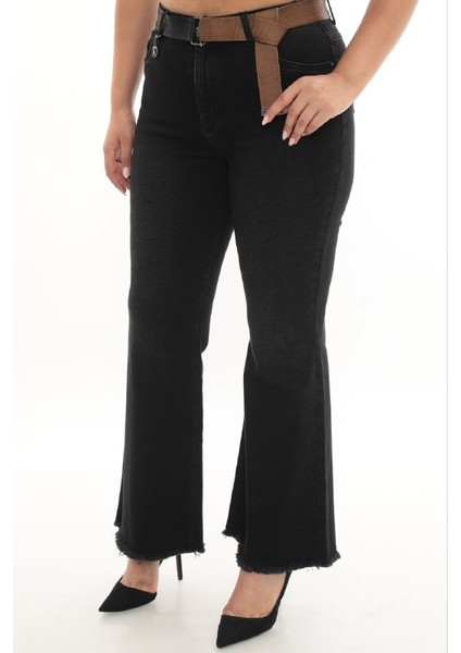 Büyük Beden Kadın Ispanyol Paça Toparlayıcı Yüksek Bel Pantolon modelleri