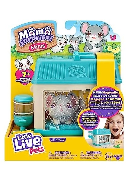 Live Pets - Mama Surprise Minis. Feed And Nurture A Lil' Mouse Inside Their Hutch So She Can Be A Mama. She Has 2, 3, Or 4 Babies With Surprise Accessories To Dress Up The Babies fiyatları