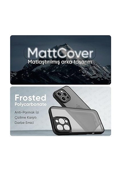 iPhone 13 ile Uyumlu Mattcover Serisi Arkası Mat Polikarbonat Kenarları Silikon ve Köşeleri Güçlendirilmiş Kamera Korumalı Ince Silikon Kılıf (Düz, 13) fiyatları