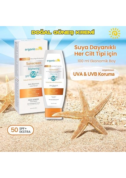 Spf 50+ Yüz ve Vücut Güneş Kremi 100ML – Leke Karşıtı, Yüksek Korumalı, Suya Dayanıklı, Her Cilt Tipine Uygun, Vegan indirimleri