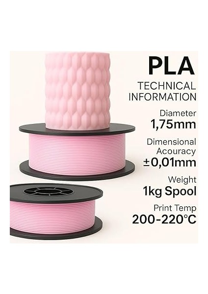 Pla+ Filament 1.75MM 1 kg - Toz Pembe fiyatları