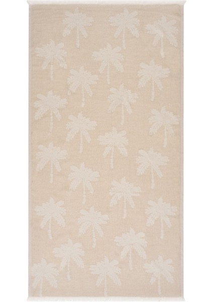 Soft Palm Peştamal - Bej - 90X160 cm