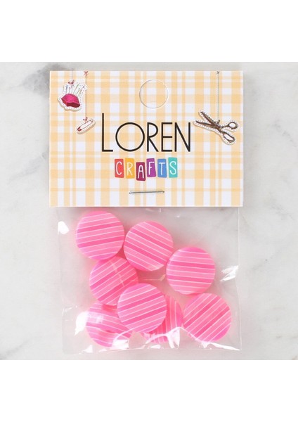 Loren Crafts 8'li Desenli Düğme - 1095