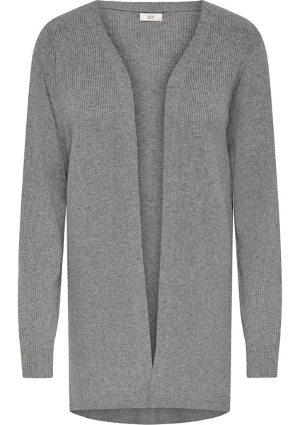 Kadın Jdyprıme v Yaka Uzun Kollu Örme Hırka 15350887 Gri