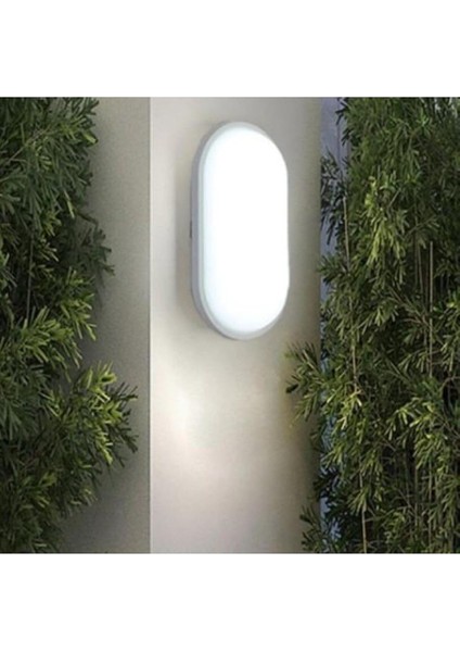 Geldi Banyo Tavan Lambası Aydos 20W Oval Balkon Tavan Lambası 6400K Beyaz LED Işık Teras Duvar Lambası (Beyaz)