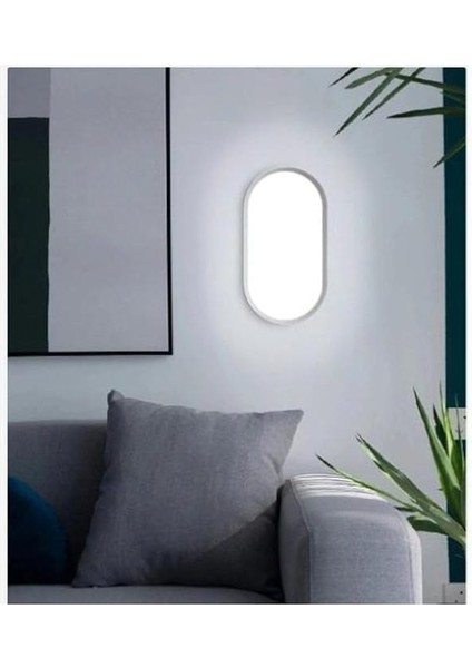 Geldi Banyo Tavan Lambası Aydos 20W Oval Balkon Tavan Lambası 6400K Beyaz LED Işık Teras Duvar Lambası (Beyaz) fiyatları