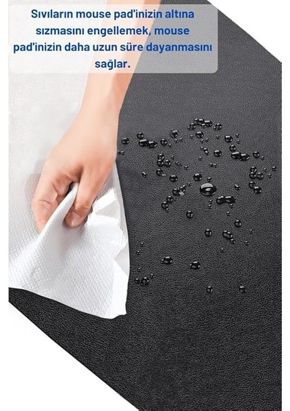 Xl Deri Mouse Pad,ofis,masa Matı Sümen,konforlu Mouse Pad,çift Yönlü (Siyah) indirimleri