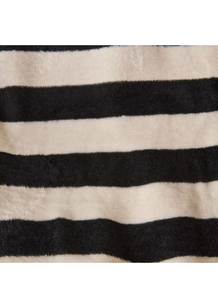 Soft Çizgili Pamuklu Tv Battaniyesi - Siyah / Beyaz - 130X170 cm fiyatları