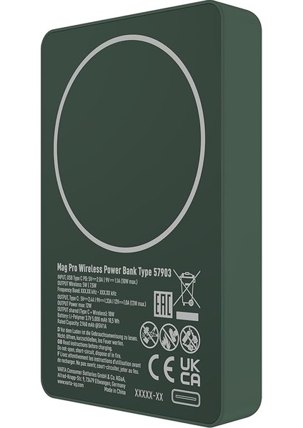 Power Bank 5.000MAH, Powerbank Magnetico, Mag Pro Power On Demand, Caricabatterie Portatile Con USB C, Compatibile Con Magsafe E Qi Standard (Per Compatibilità Con iPhone E Android), Verde fiyatları