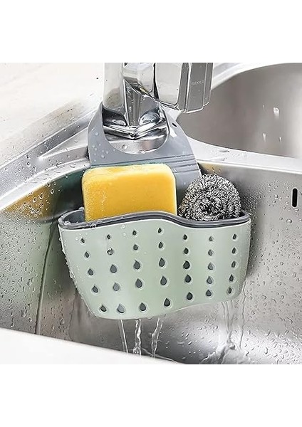 Lavabo Süngeri Tutucu, Mutfak Ayarlanabilir Düzenleyici Lavabo Rafı Tahliye Sepeti Asma Süzgeç Düzenleyici, Yeşil indirimleri