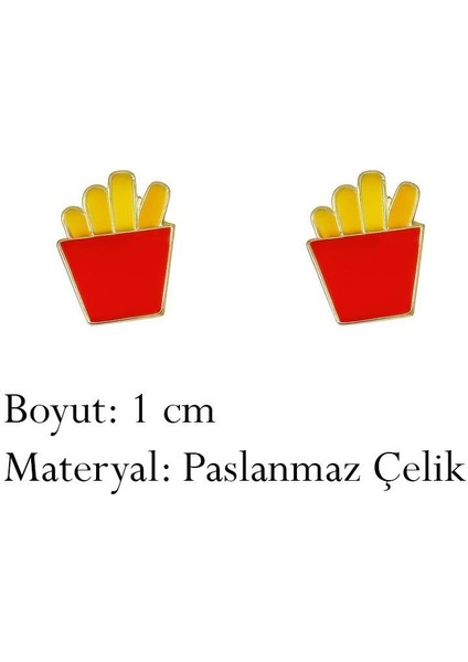 French Fries Çocuk Çelik Cici Küpe modelleri